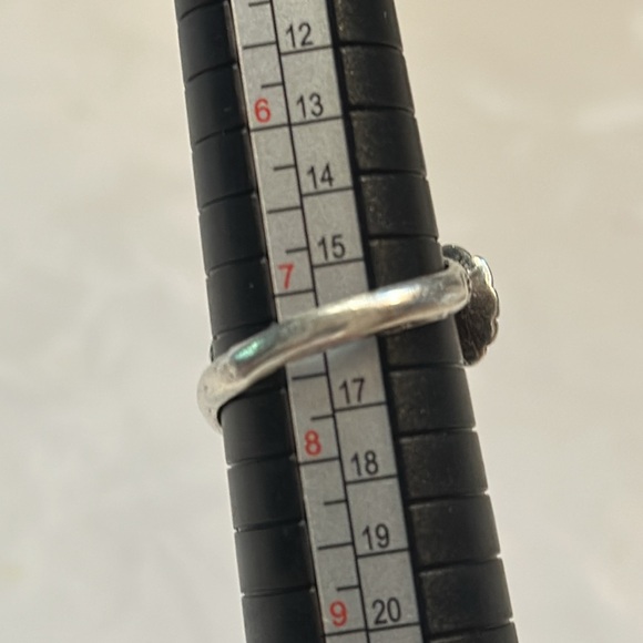 RARE Circle Leafs Vintage Native American Navajo Turquoise Coral Sterling Silver - Picture 7 of 7